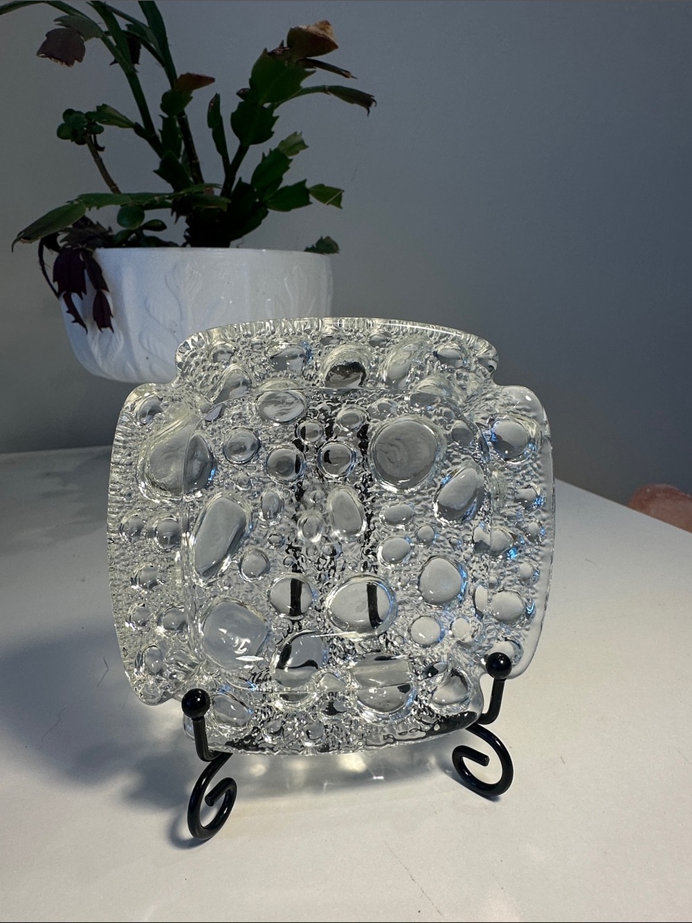 Vintage Clear Pebble Clear Glass Ashtray